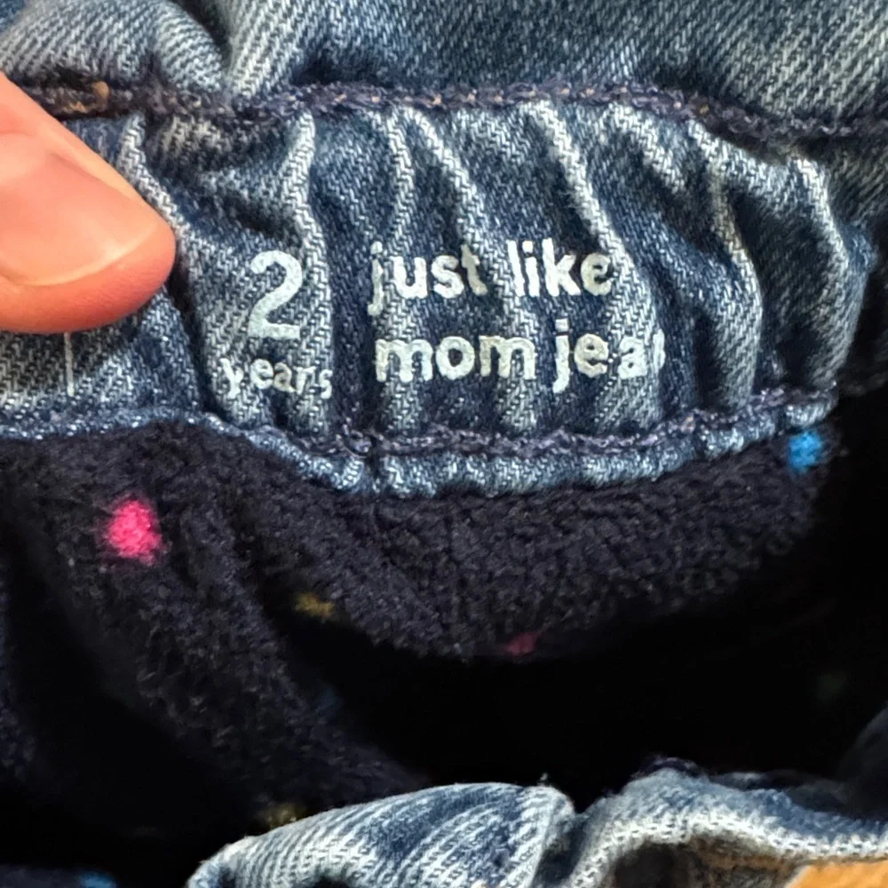 GAP Toddler “Just Like Mom” Fleece lined Denim Blue Jeans 2Y